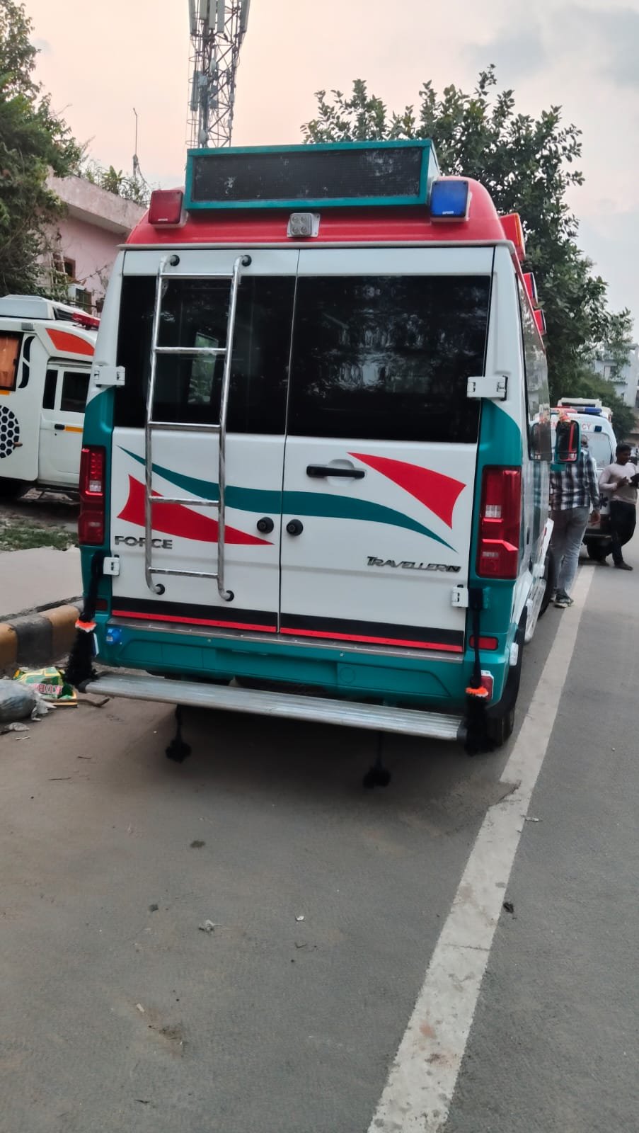 Ajay Ambulance Service vehicle on emergency response duty